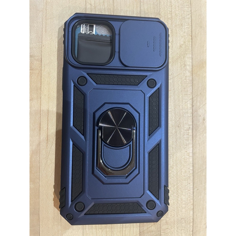 iPhone 11 Pro Case with Camera Lens Cover HD Screen Protector Kickstand Blue